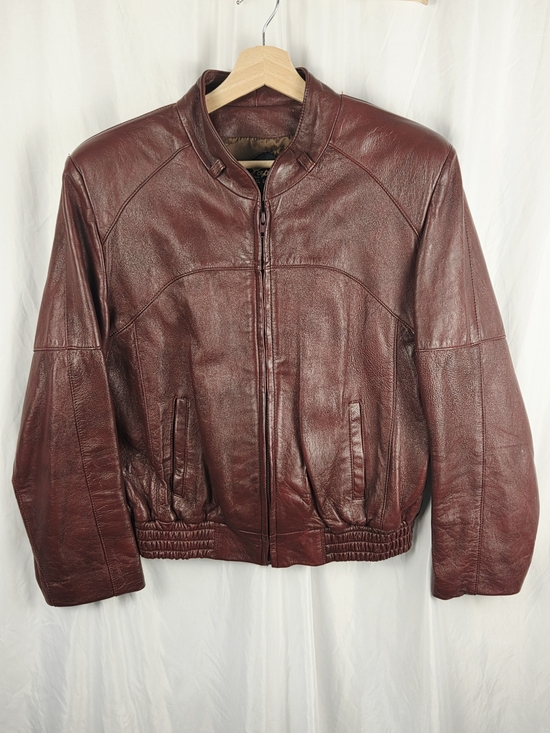 Lapiel Other - Lapiel Burgundy Leather Bomber Zip Up Jacket Size 42